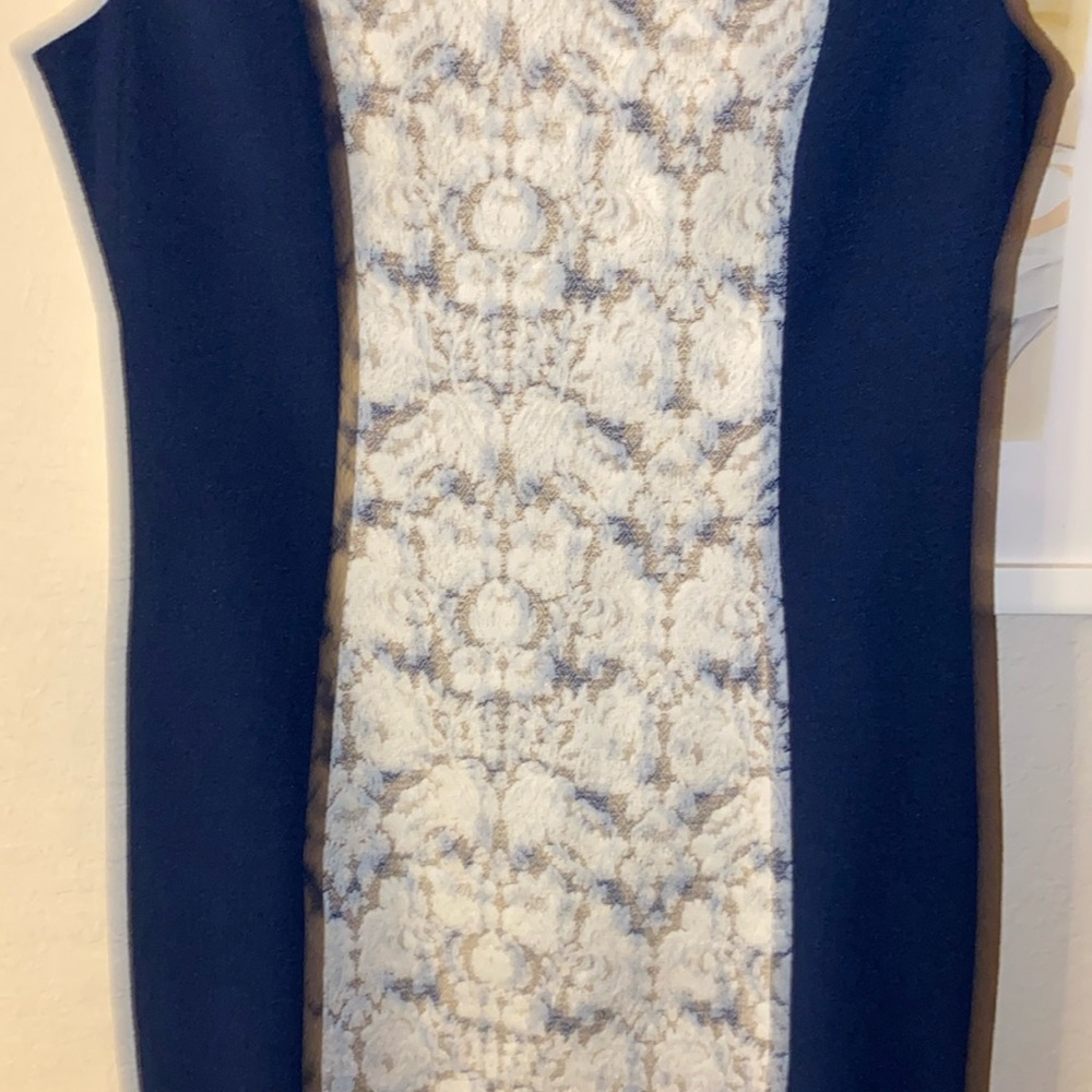 Navy & Lace Dress by Black Halo - Picture 4 of 11